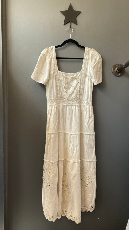 Crochet Lace Cotton Maxi Dress