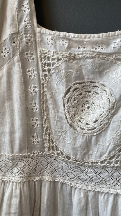 Crochet Lace Cotton Maxi Dress
