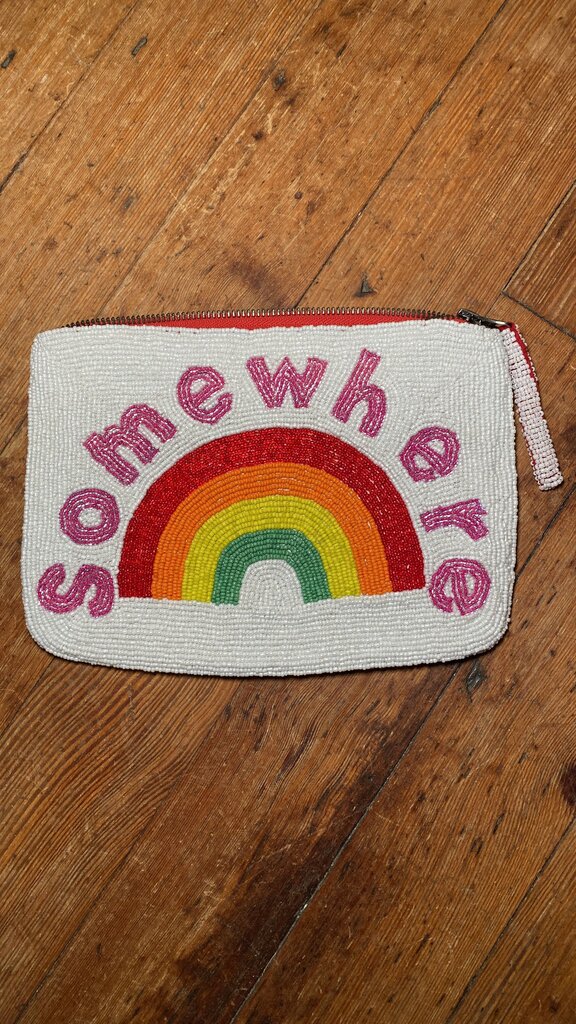 Somewhere Rainbow Beaded Clutch