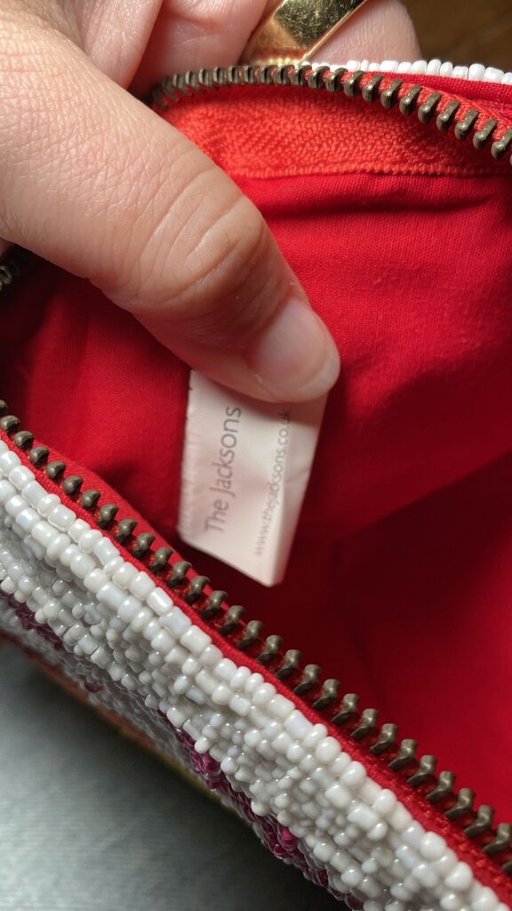 Somewhere Rainbow Beaded Clutch