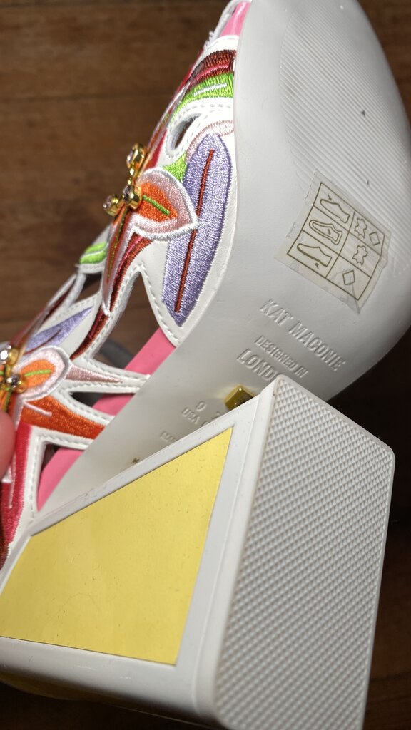 Embroidered Floral Heeled Sandals