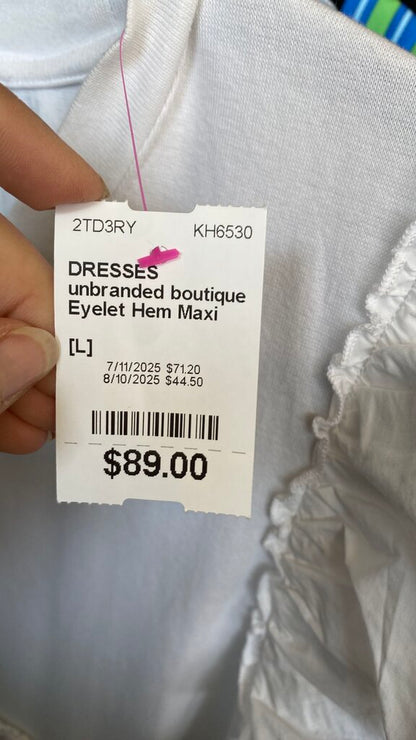 Eyelet Hem Maxi Dress