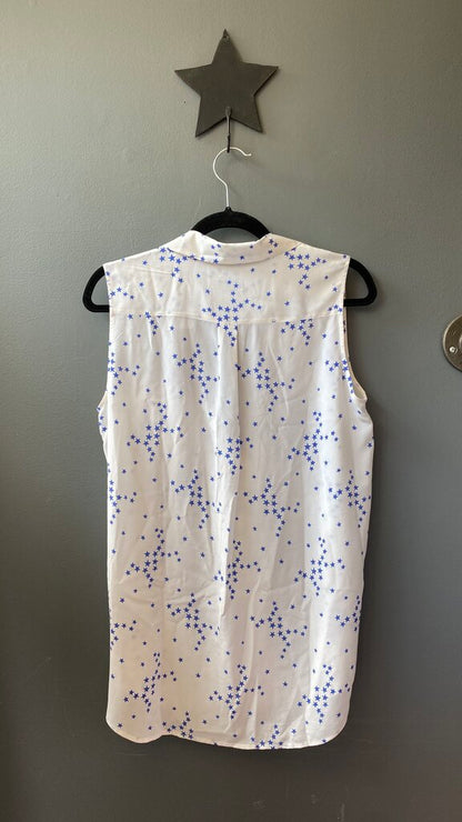 Silk Star Sleeveless Buttton Up Blouse