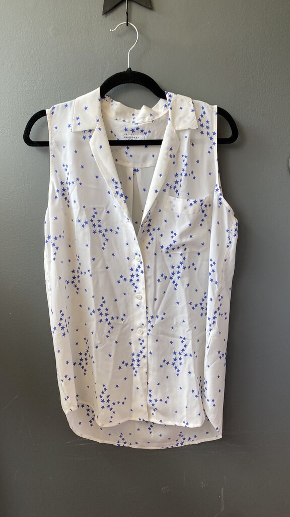 Silk Star Sleeveless Buttton Up Blouse
