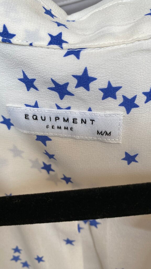 Silk Star Sleeveless Buttton Up Blouse