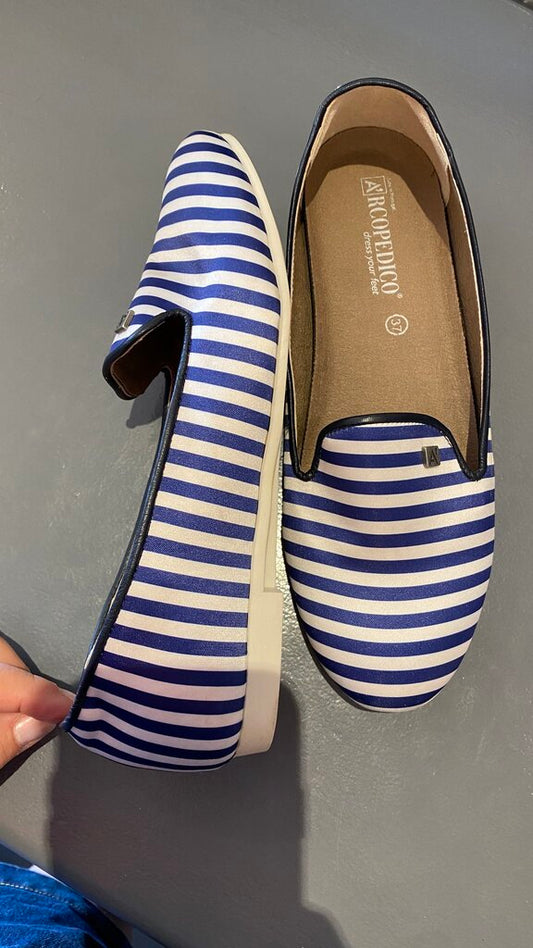 Stripe Satin Flats