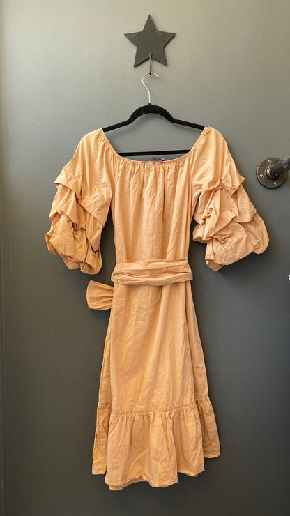 Puff Sleeve Midi Dress