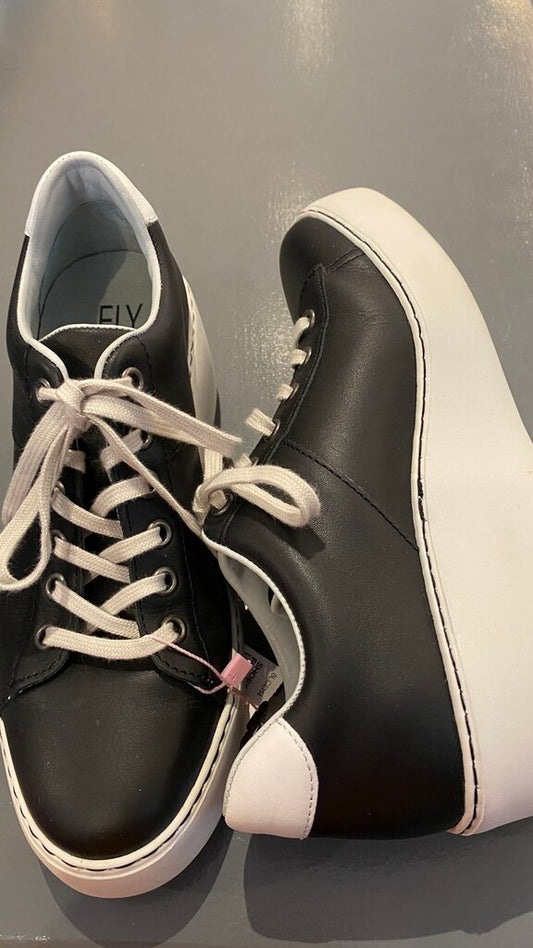 Leather Wedge Sneakers