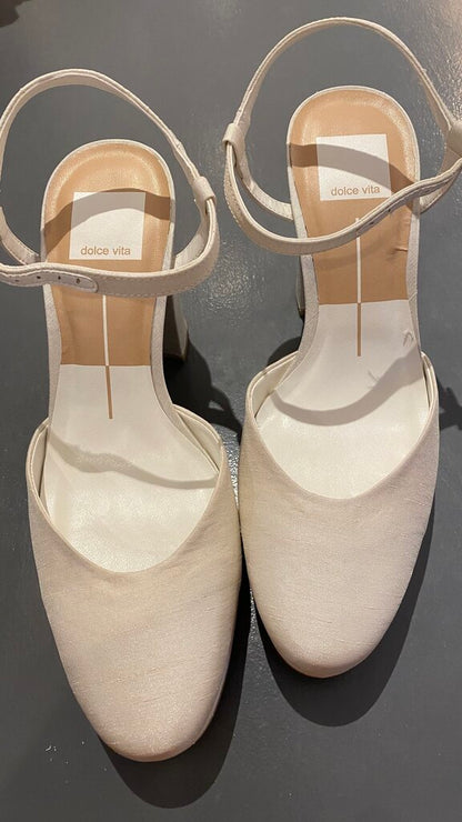 Satin Claud Block Heels