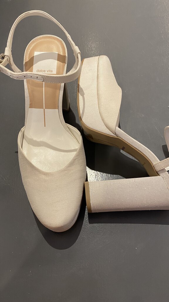 Satin Claud Block Heels