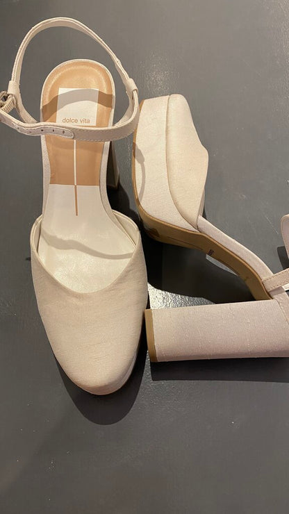 Satin Claud Block Heels