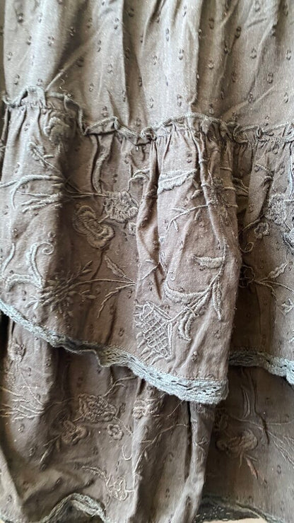 Embroidered Tiered Mini Skirt