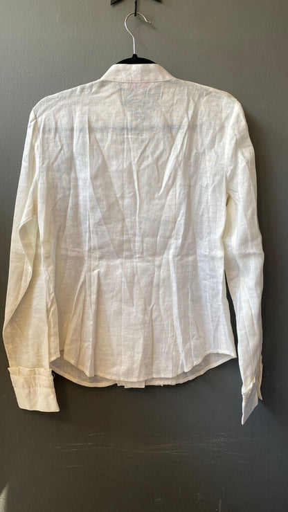 Linen Pleat Detail Button Up Top