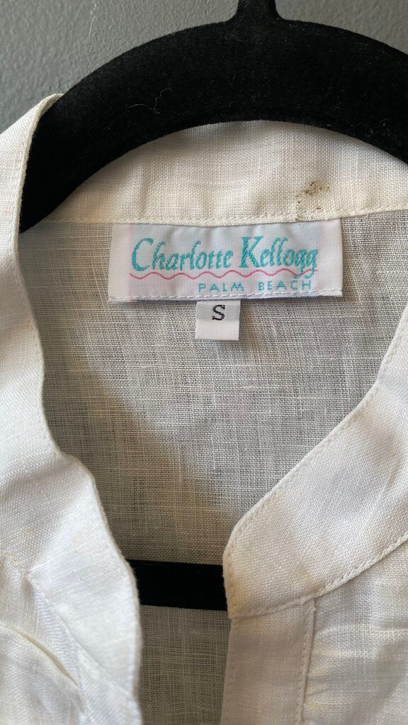 Linen Pleat Detail Button Up Top