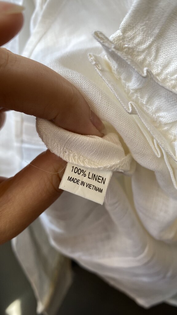 Linen Pleat Detail Button Up Top