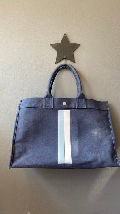 Stripe Giant Stiff Canvas Tote