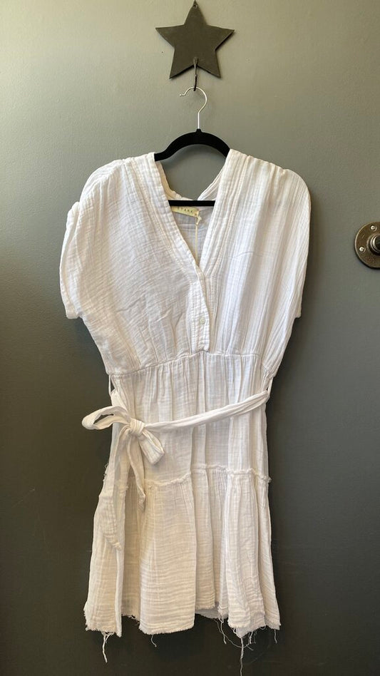Gauze Fit Flare Mini Dress