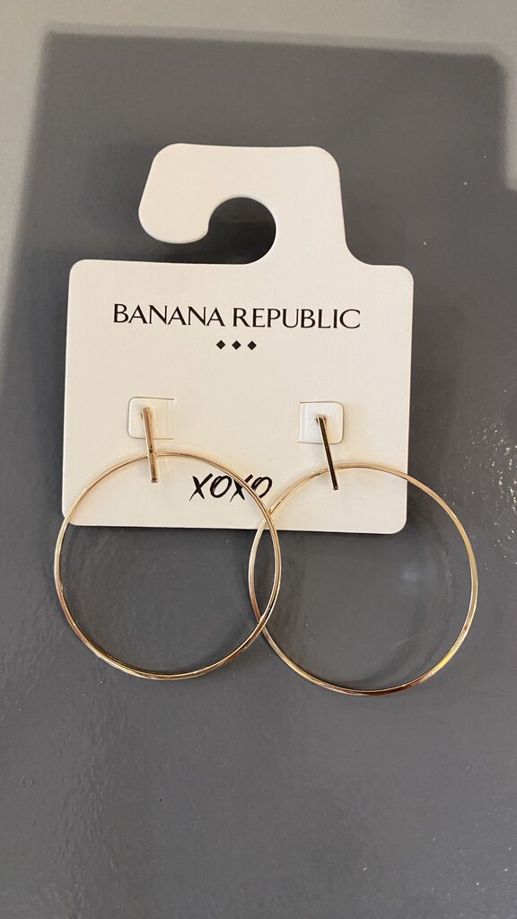 Drop Hoop Stud Earrings