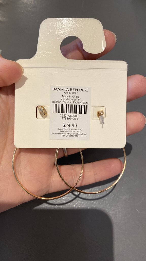 Drop Hoop Stud Earrings