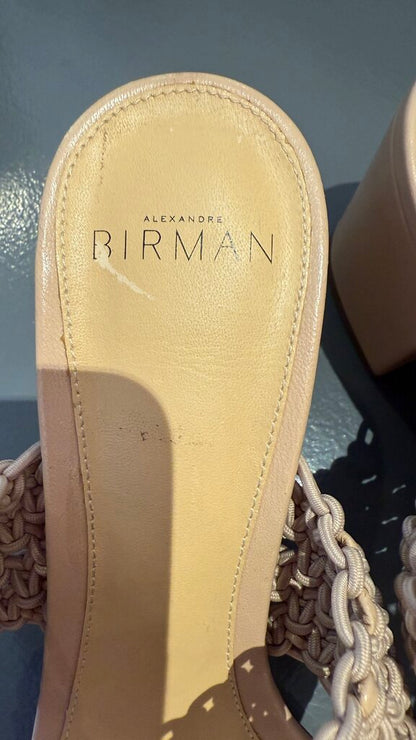 Woven Strap Block Heel Slides