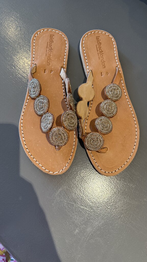 Beaded Medallion Sandals
