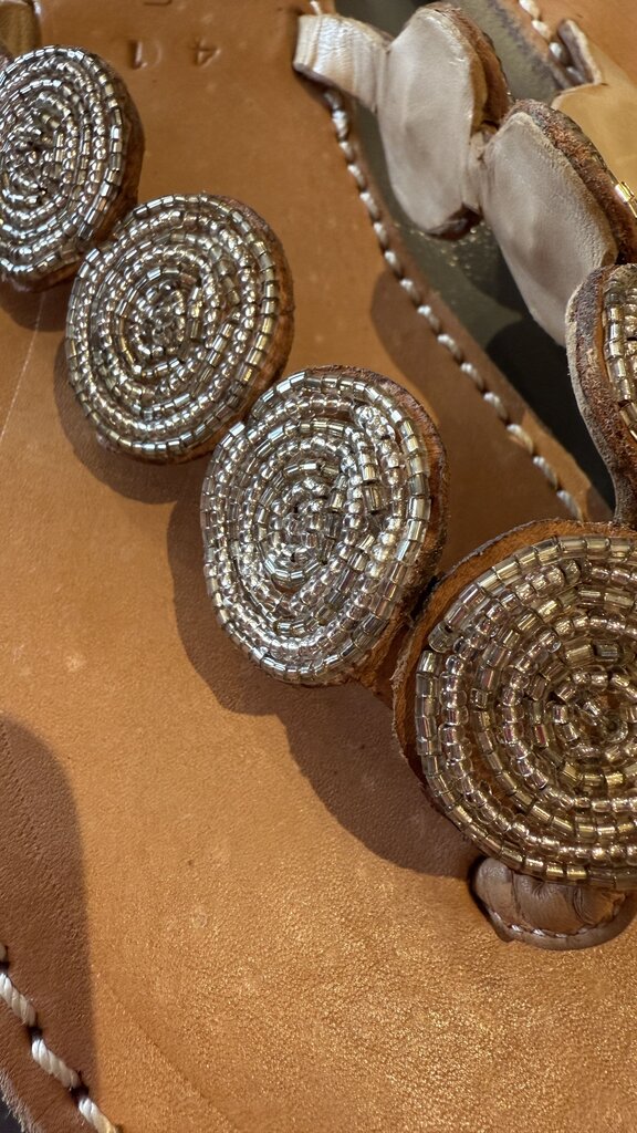 Beaded Medallion Sandals