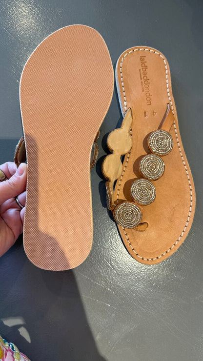 Beaded Medallion Sandals