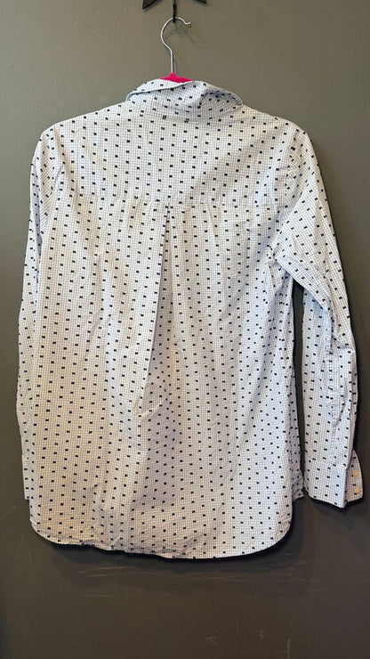 Swiss Dot Check Button Up Top