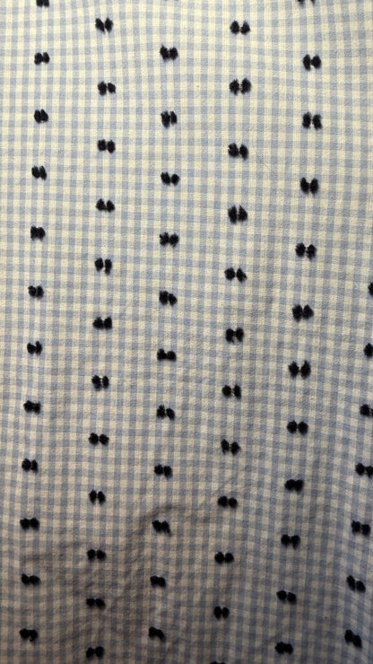 Swiss Dot Check Button Up Top