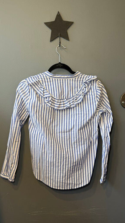 Striped Ruffle Button Up Shirt