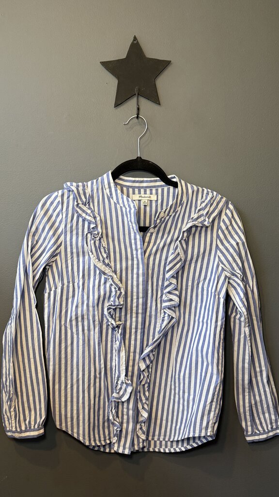 Striped Ruffle Button Up Shirt