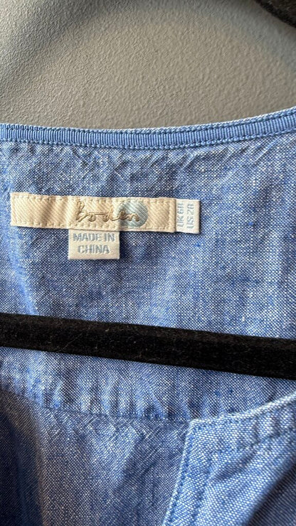 Linen Notch Neck Shift Dress