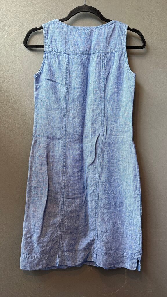 Linen Notch Neck Shift Dress