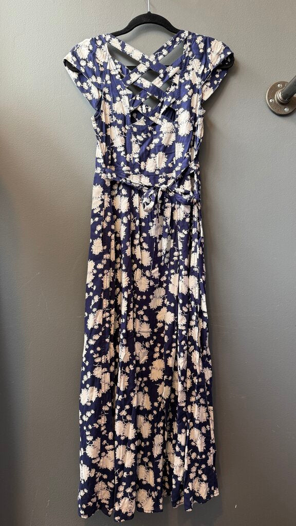 Floral Lattice Back Maxi Dress