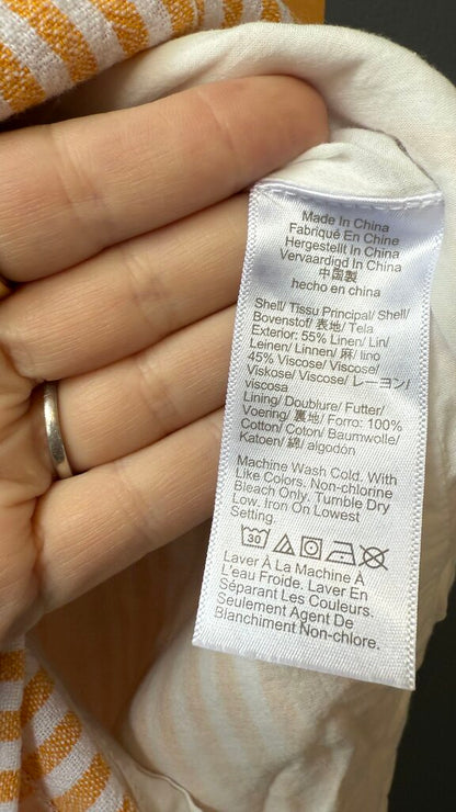 Linen Blend Stripe Pull On Skirt