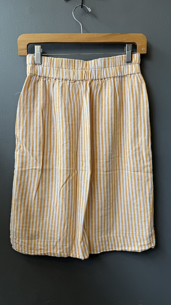 Linen Blend Stripe Pull On Skirt
