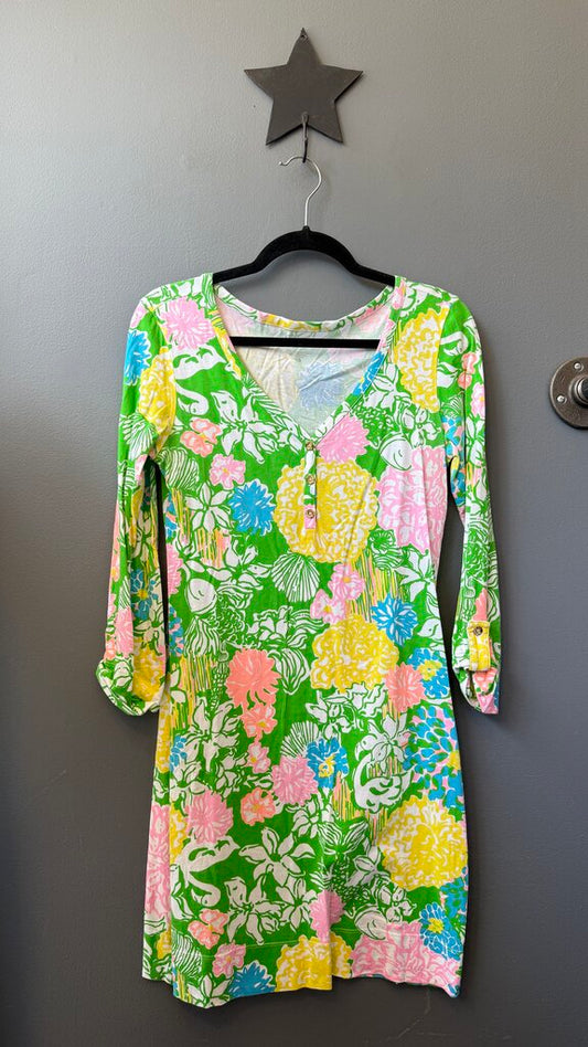 Floral Henley TShirt Dress
