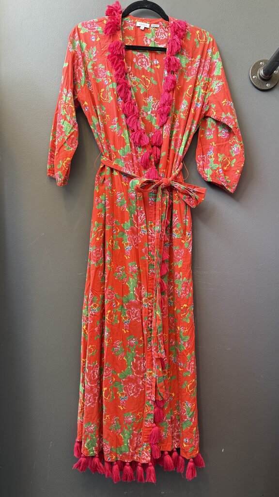 Tassel Wrap Robe Maxi Dress