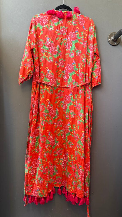 Tassel Wrap Robe Maxi Dress