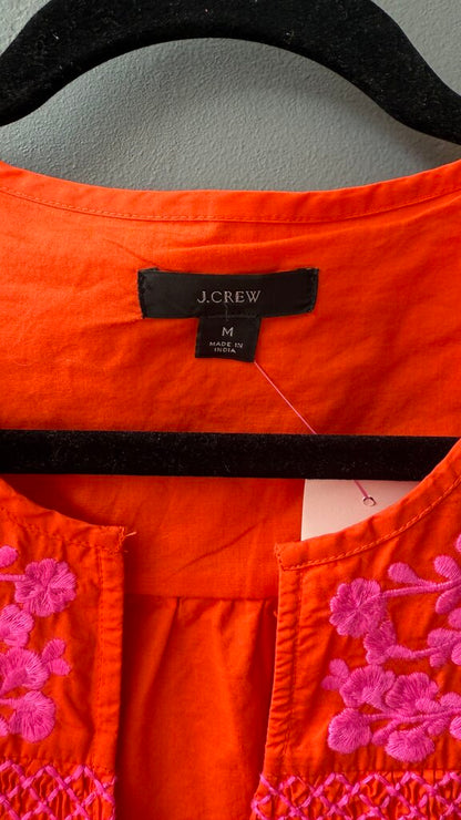 Embroidered Poplin Dress