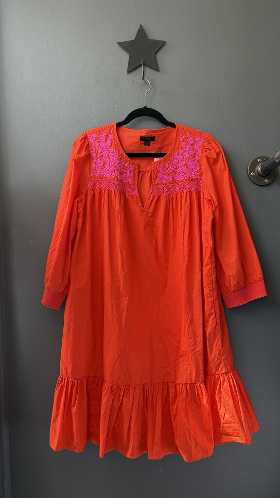 Embroidered Poplin Dress