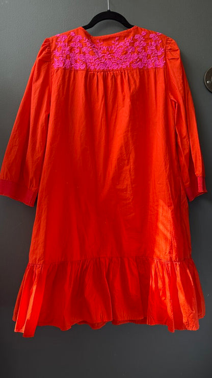 Embroidered Poplin Dress