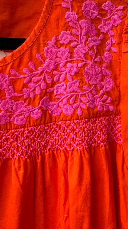 Embroidered Poplin Dress