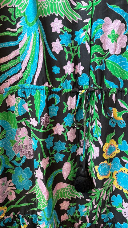 Pom Pom Trim Floral Dress