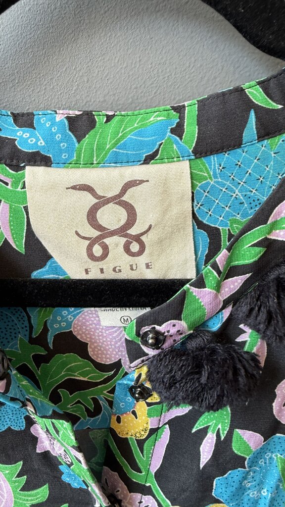 Pom Pom Trim Floral Dress