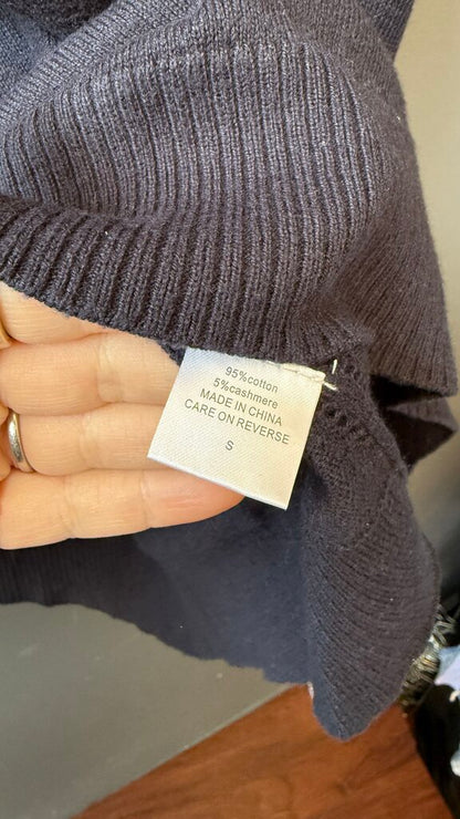 Cotton Cashmere Poncho Sweater