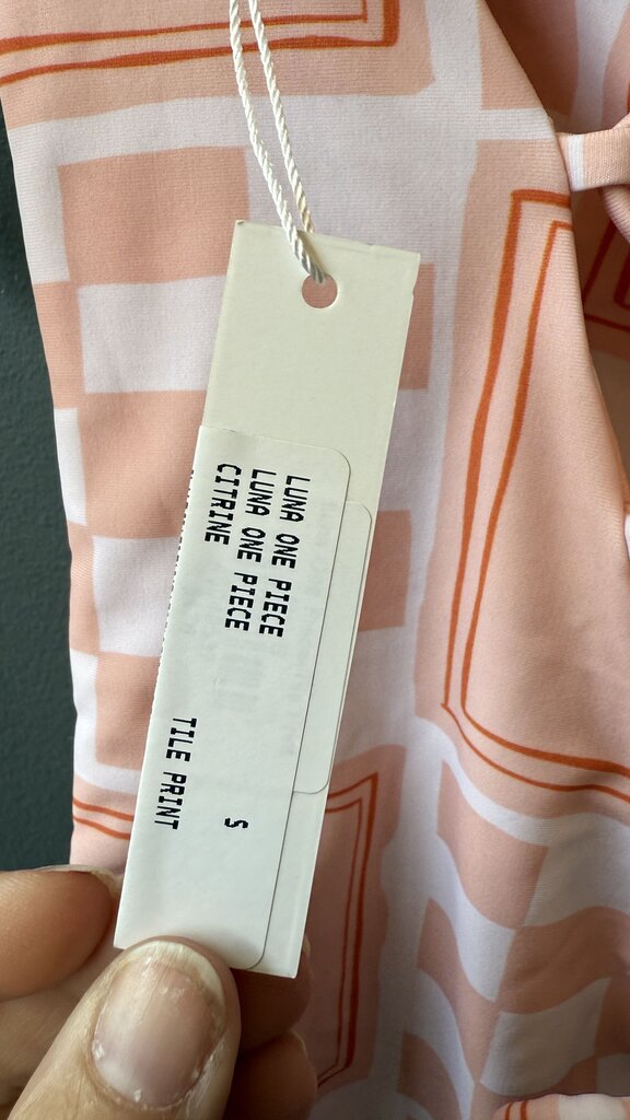 Sun Tile Lace Up Back One Piece Swimsuit