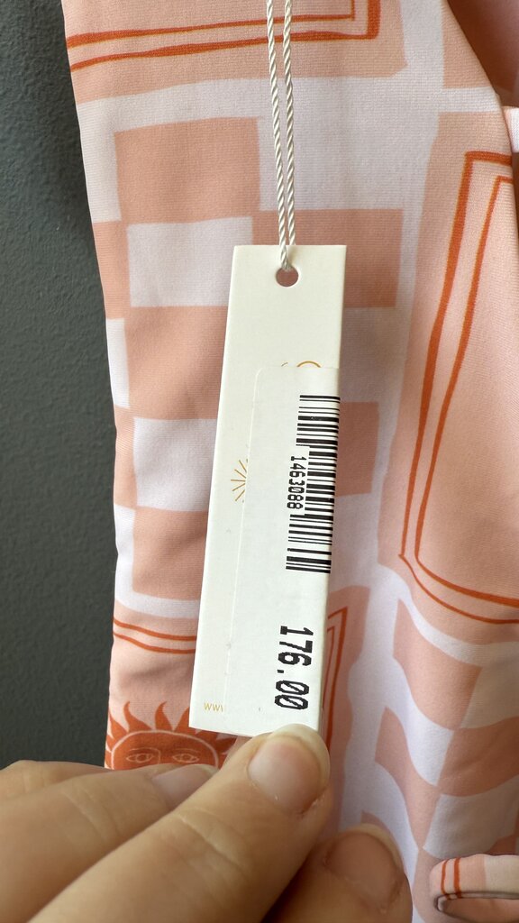 Sun Tile Lace Up Back One Piece Swimsuit