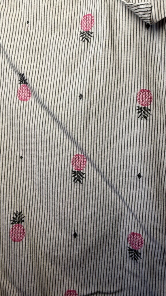 Pineapple Stripe Button Up Top