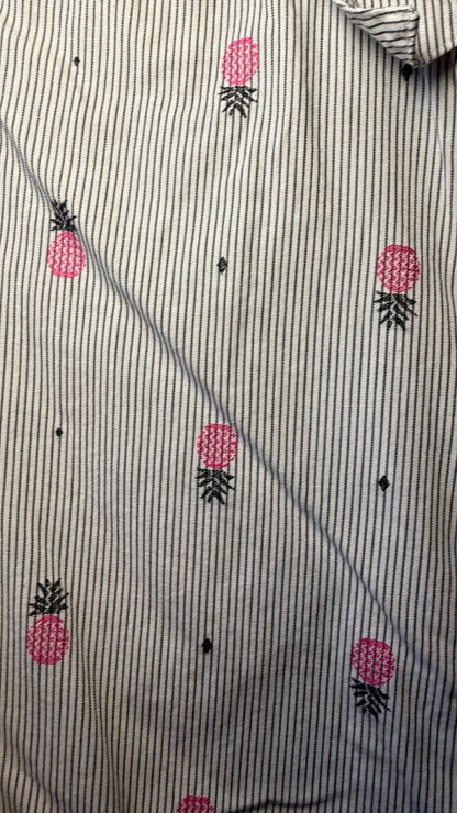 Pineapple Stripe Button Up Top